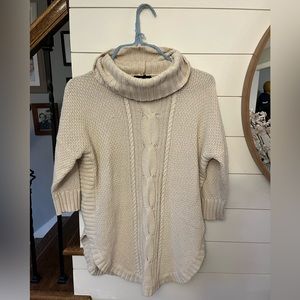 Express cable knit sweater with cowl neck.  Size S.